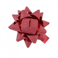 Bows Poly Glitter Medium Red 50mm (50) BPGMDR